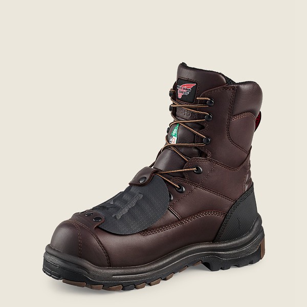 Mens Red Wing King Toe® - 8-inch Waterproof Csa Metguard Toe - Safety Boots Black/Brown - XGK715239